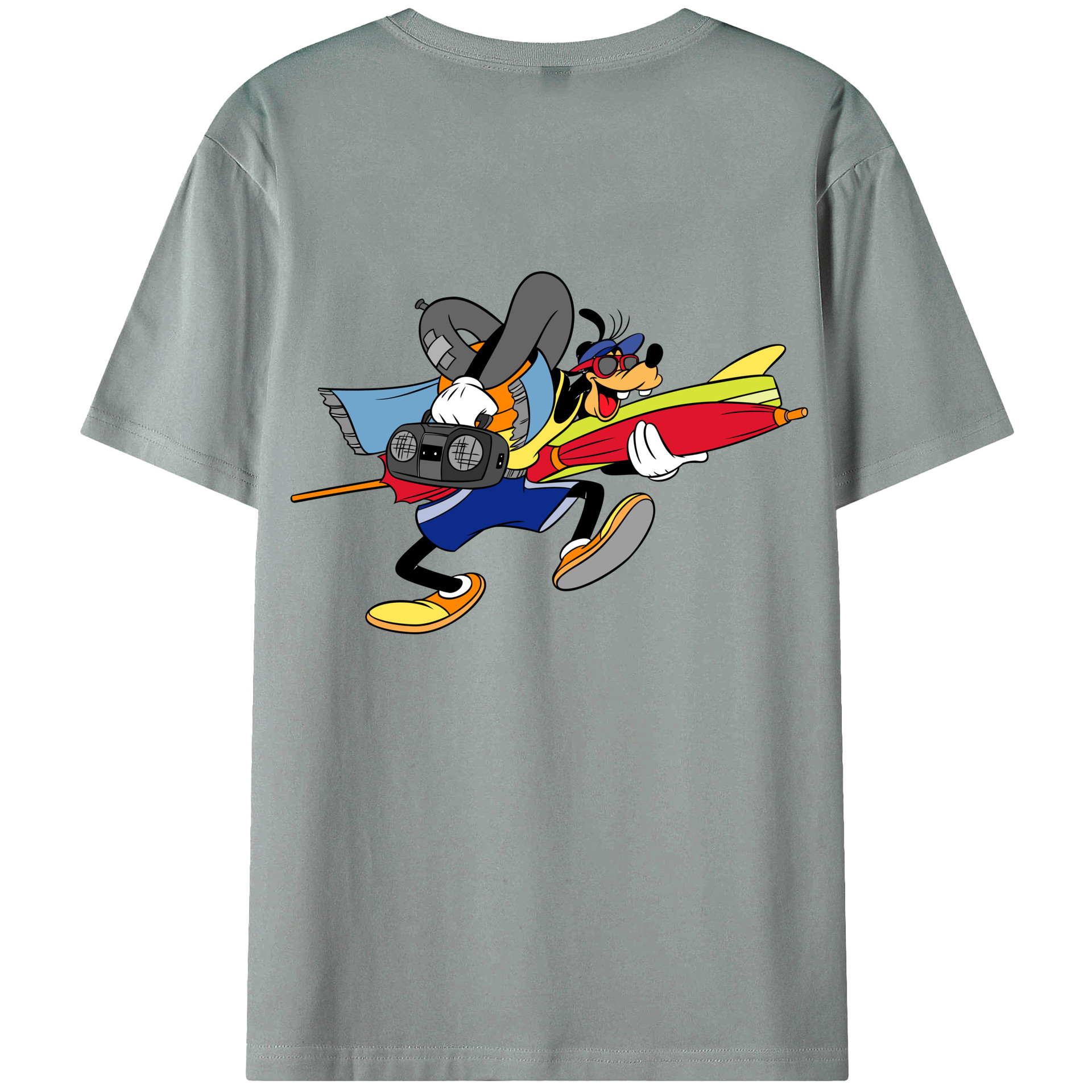 ミッキーマウス Mickey Mouse 綿100％ メンズ半袖Tシャツ（バックプリント） 通気性
